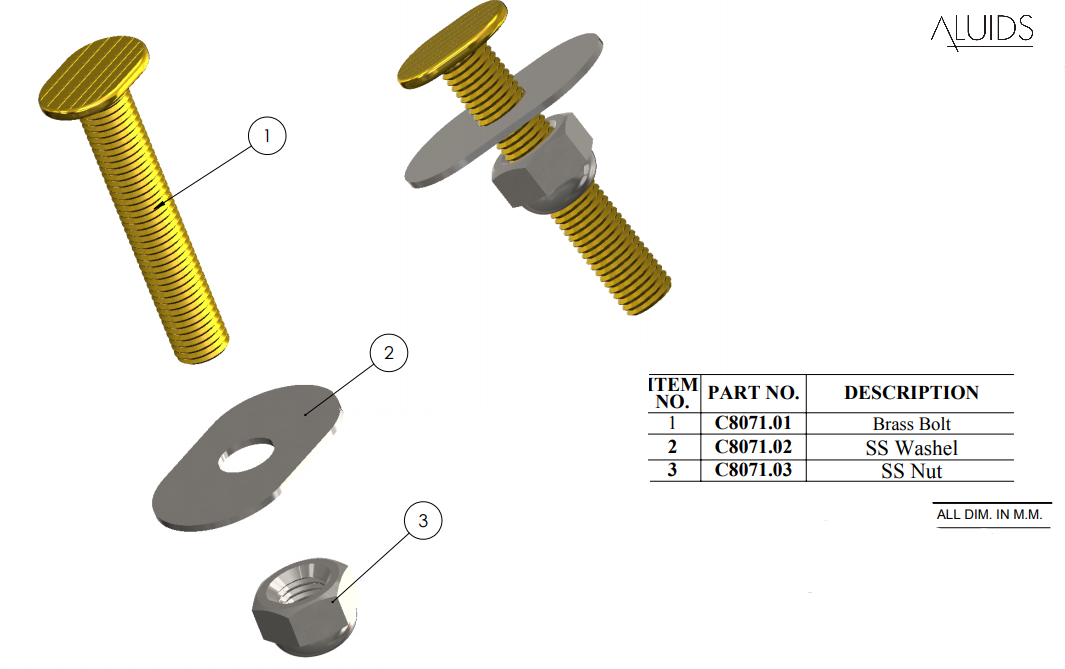 Universal Screw Tile Strainer Stainless Steel - Aluids Usa