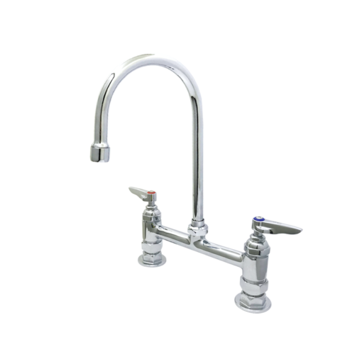 Double Pantry Faucet, Deck Mount, 8" Centers, Swivel/Rigid Gooseneck, Lever Handles C8194 aluids