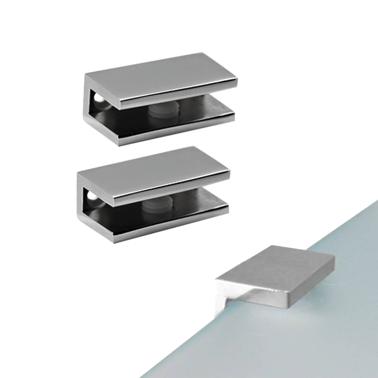 Glass shelf holding brackets, for 8mm thick glass Aluids