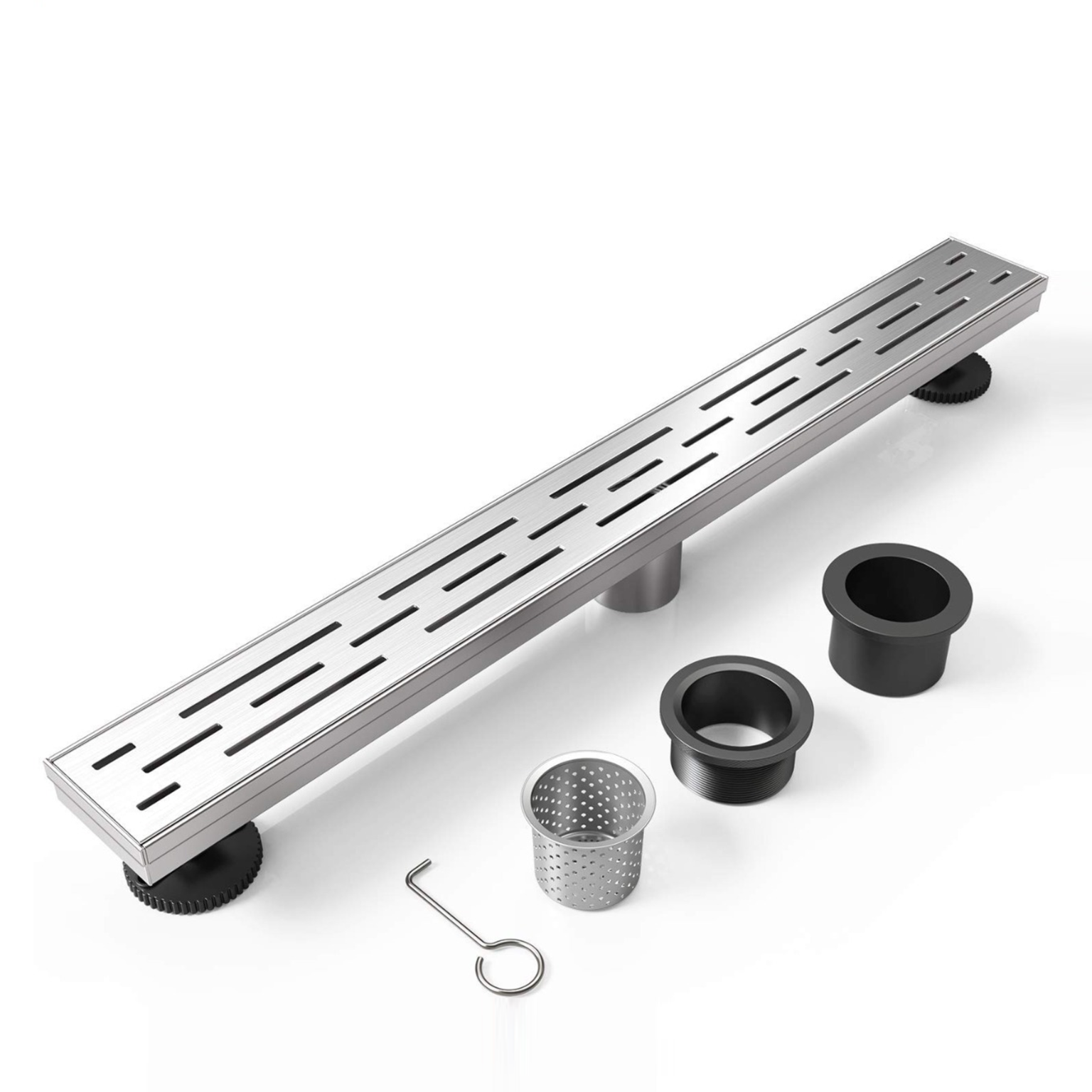 Linear Drain with Grate and other Accessory