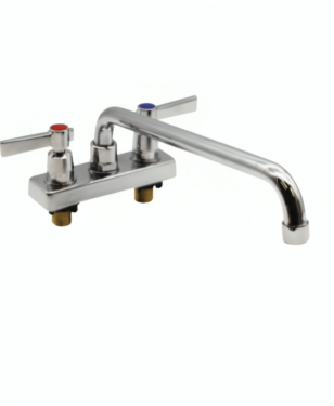 4" Centers Deck Mounted Faucet with a 12" swing spout