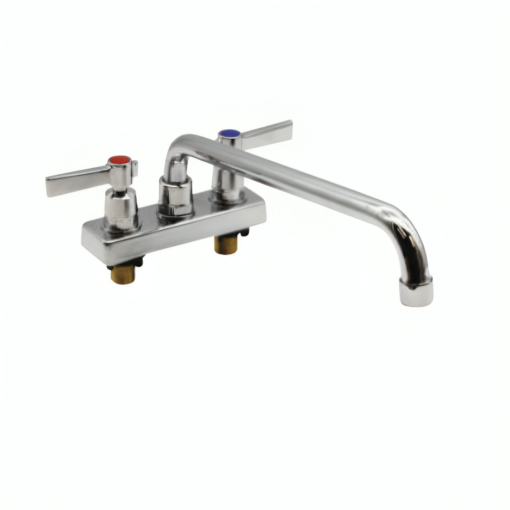 4" Centers Deck Mounted Faucet with a 12" swing spout