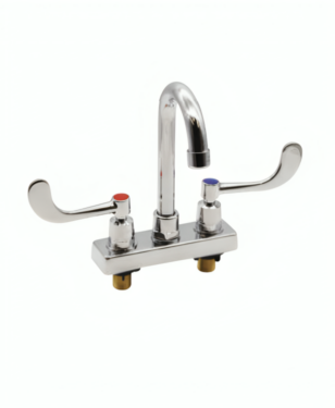 4" Centers Deck Mounted Faucet with 3-1/2" gooseneck